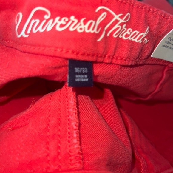 Universal Thread Shorts Womens 16 coral jeans stretch Denim High Rise casual New - Picture 5 of 6